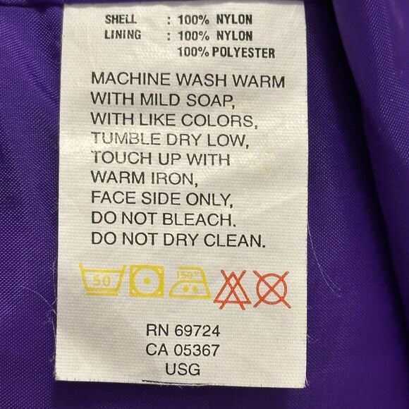 Columbia Long’s Peak Men Large Jacket 100% Nylon Full Zip Black Purple VTG - Picture 9 of 12